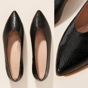 NIB Anthropologie Baldwin Black Embossed Flats 9